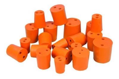 STOPPERS RUBBER TWO HOLE BOTTOM DIA 31MM