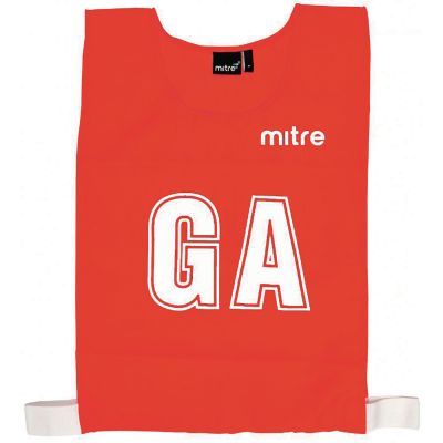 MITRE NETBALL BIB RED UPTO 38INCH