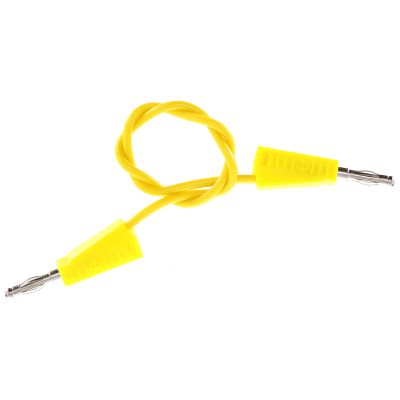 4MM STACKABLE PLUG LEAD 250MM - YELLOW