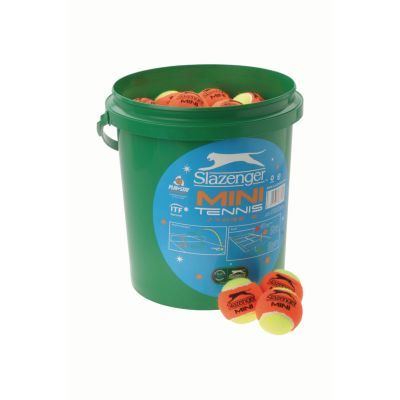 SLAZENGER MINI TENNIS BALL ORANGE BUCKET