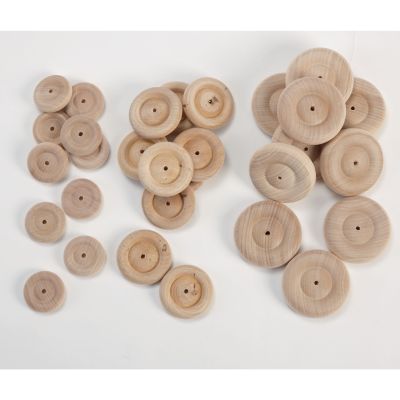 TURNED WOODEN WHEELS 40MM