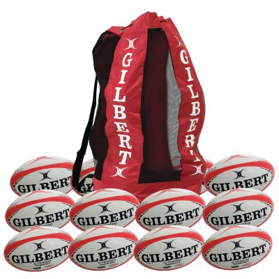 G-TR4000 RUGBY BALL SZ3 WHT-RED P12 BAG