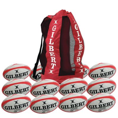 G-TR4000 RUGBY BALL SZ4 WHT-RED P12 BAG