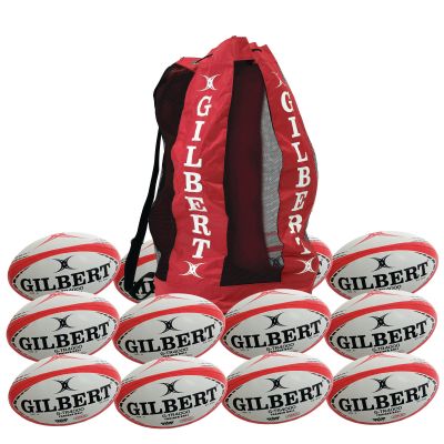 G-TR4000 RUGBY BALL SZ5 WHT-RED P12 BAG