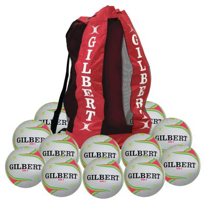 GILBERT APT NETBALL FLUORO SZ4 P12 BAG