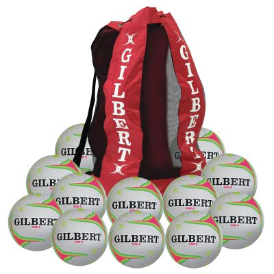 GILBERT APT NETBALL FLUORO SZ5 P12 BAG