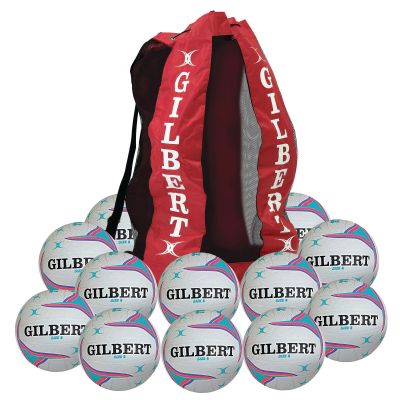 GILBERT APT NETBALL PURPLE SZ4 P12 BAG