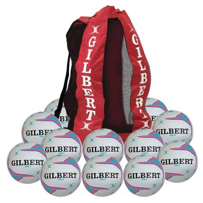 GILBERT APT NETBALL PURPLE SZ5 P12 BAG