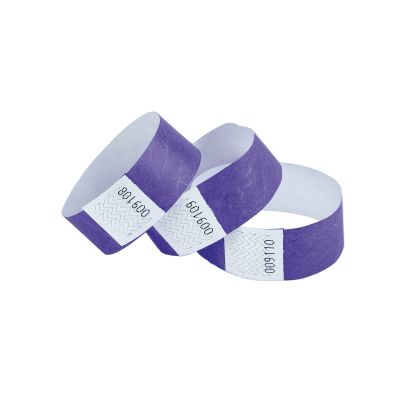 TYVEK WRIST BANDS PURPLE PACK 1000