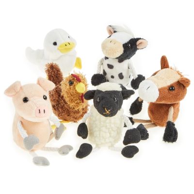 SET OF 6 FARM ANIMALS FINGER PUPPETS