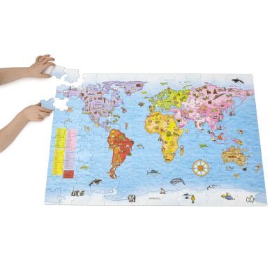 WORLD MAP 150 PIECE PUZZLE AND POSTER