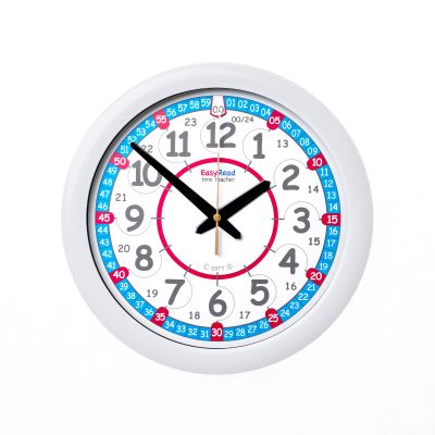 EASYREAD 29CM WALL CLOCK RED BLUE 24 H