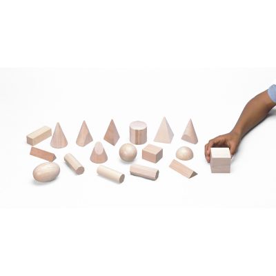 GEOMETRIC SOLIDS WOOD 18PCS