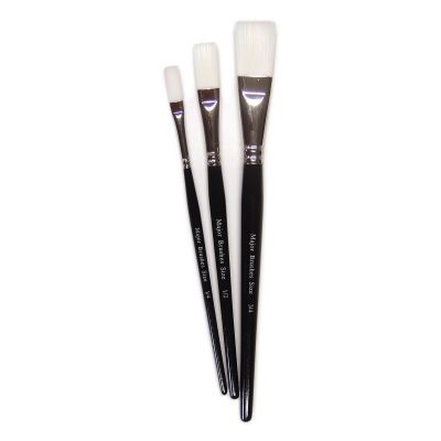 WHITE SYNTHETIC FINE FLAT BRUSH S10 P10