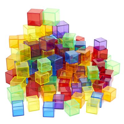 TRANSPARENT COLOURED BLOCKS 90 PIECES