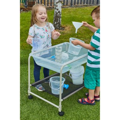 SAND AND WATER CLEAR TRAY WITH STAND