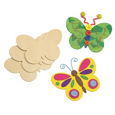 WOODEN BUTTERFLY SHAPES X 12