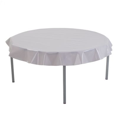 SILVER PVC TBL CIRCULAR TABLE COVER 1.3M