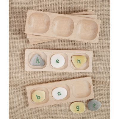 3-PEBBLE WORD-BUILDING TRAYS - SET OF 6