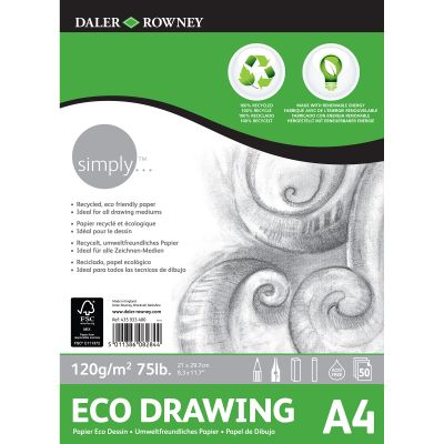 SIMPLY ECO DRAWING PAD A4 120G 50SH