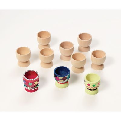 WOODEN EGG CUPS SET OF 20