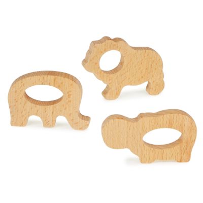 WOODEN GRASPING TOYS - WILD ANIMALS FSC