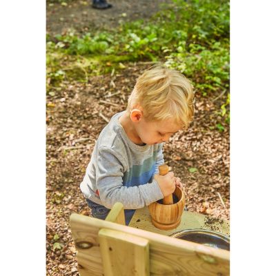 WOODEN PESTLE MORTAR - 3PK