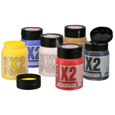 X2 FREE FLOW ACRYL 500ML ASRTD SET OF 6