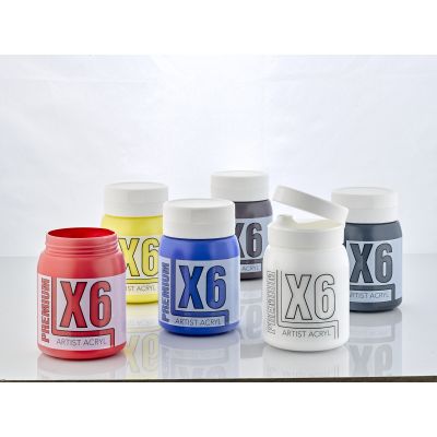 X6 PREMIUM ACRYL 500ML ASRTD SET OF 6