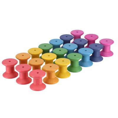 RAINBOW WOODEN SPOOLS PACK 21