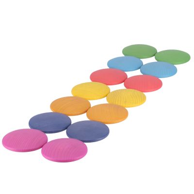 RAINBOW WOODEN DISCS PACK 14