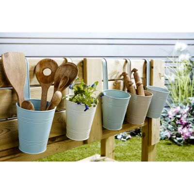 METAL FENCE PLANTERS SET 5PK