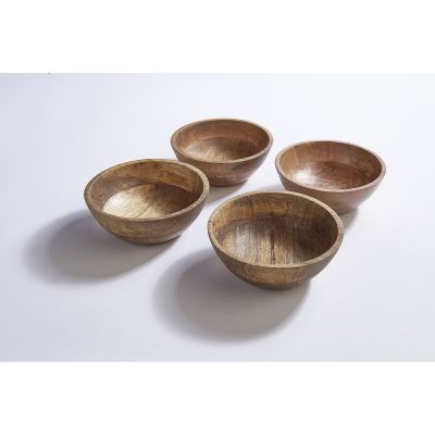 WOODEN BOWLS 4PK