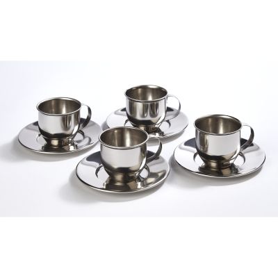 METAL CUP SAUCER 4PK