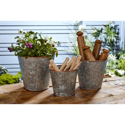 METAL PLANTERS 3PK