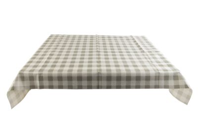 GINGHAM RECT TABLE CLOTH SILVER GREY