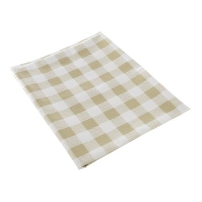 GINGHAM CIRCLE TABLE CLOTH BEIGE