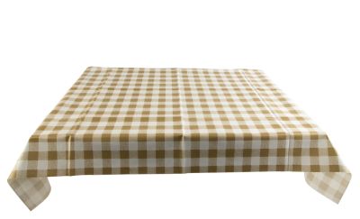 GINGHAM RECTANGLE TABLE CLOTH BEIGE