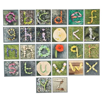 NATURE LOWERCASE ALPHABET TILES.