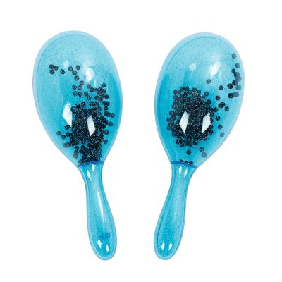 TRANSPARENT MARACAS BLUE SPARKLE