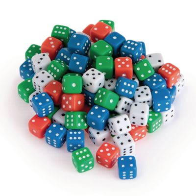 100 COLOURED DICE 4 COLOURS