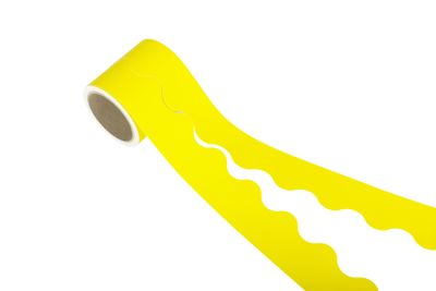 CARD SCALLOPED BORDER ROLL YELLOW 15M