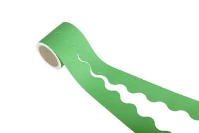 CARD SCALLOPED BORDER ROLL GREEN 15M