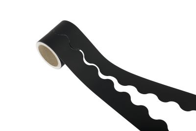 CARD SCALLOPED BORDER ROLL BLACK 15M