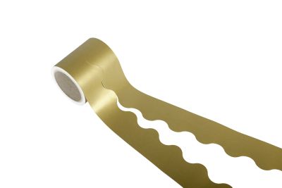 CARD SCALLOPED BORDER ROLL GOLD 15M