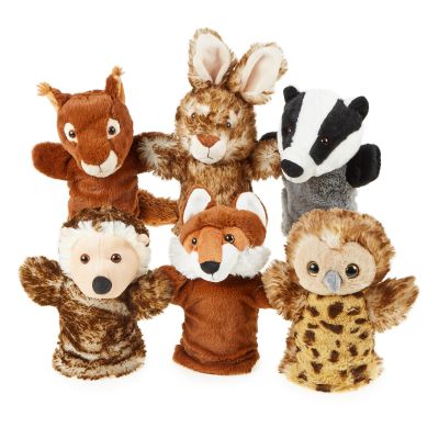 WOODLAND ANIMAL PUPPETS PK6