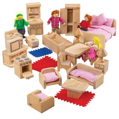 DOLL FAMILY AND FURNITURE