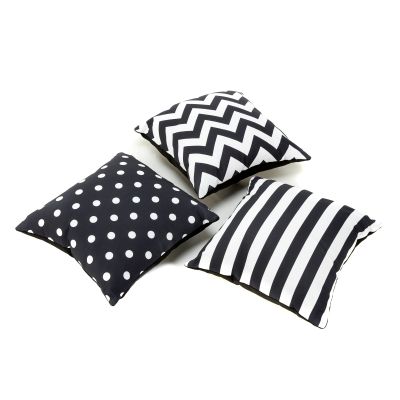 BLACK AND WHITE CUSHIONS - PACK OF 3