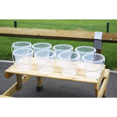 CLEAR PLASTIC BUCKETS - PACK OF 8