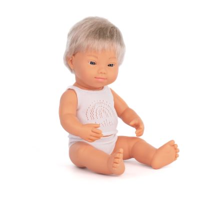 BABY DOLL CAUCASIAN BLONDE BOY WITH DOWN